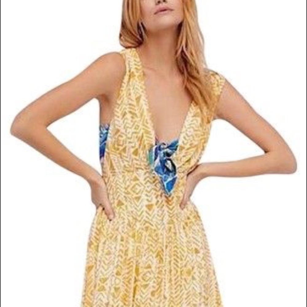 Free People plunging neckline dress